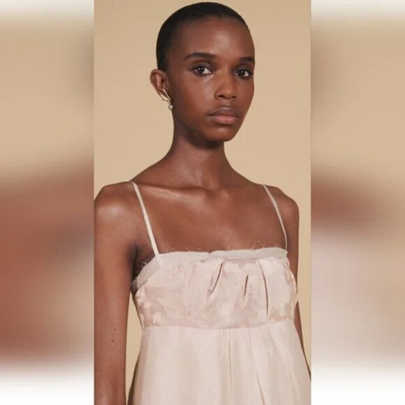 Zara Limited Edition Mixed Organza Dress NWT Pale Pink Size Medium - Picture 3 of 14